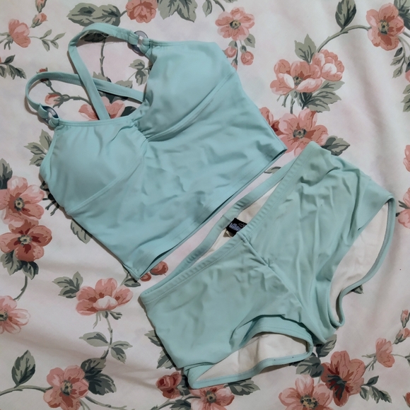 Bikini Village Light Blue Tankini Swimsuit - Picture 3 of 4